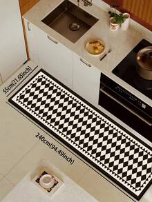 1pc Of Black And White Checkered Bonded Rubber Soft Mat For Kitchen Floors, A Water-Absorbing Mat That Is Easy To Clean. Suitable For Use In Kitchens, Bathrooms, And Other Areas. Ideal For Use Throughout The Year And For Various Holidays. - Multicolor - View 14