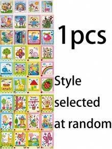 8pcs Handmade Button Art Craft, Creative DIY Collage Toy Set, Cartoon Button Collage Painting, Suitable For Children Handmade Birthday Gift - Multicolor - View 11