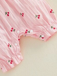 Newborn Baby Girl Clothes Summer Bubble Romper Floral Bow Short Jumpsuit Infant Cute Outfits 1 3 6 9 12 18 Months - Hồng - Xem 8