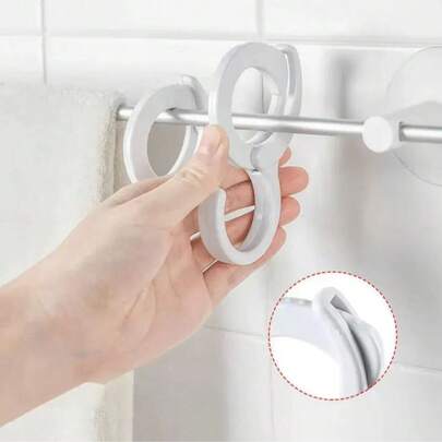 Bộ 10 móc treo bằng nhựa hình chữ S có kẹp khóa - Gắn tường, dễ lắp đặt, thích hợp để treo quần áo, đồ dùng nhà bếp và phòng tắm.