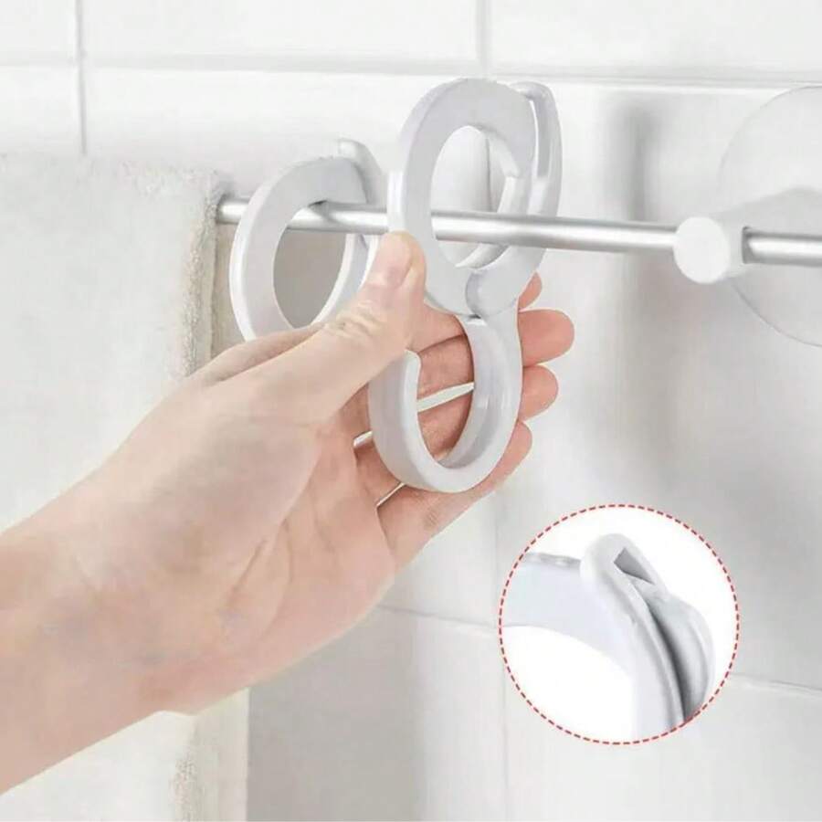 10个S型塑料挂钩，带锁扣 - 壁挂式，易于安装，适用于衣物、厨房和浴室 - A - 查看 1