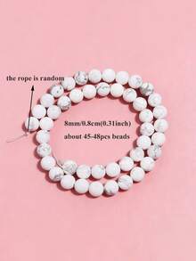 4/6/8/10mm Natural White Howlite Round Beads, Suitable For Jewelry Making, DIY Necklace & Bracelet Accessories - Multicolor - View 15