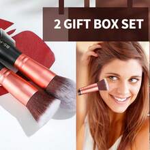 Bộ cọ trang điểm BS-MALL 2 món, cọ tán kem nền và cọ má hồng đa năng, cọ trang điểm chất lượng cao. - màu đen - Xem 2