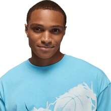 Nike Jordan Reissue Oversized Short Sleeve Crewneck Men's Hot Punch Blue Chill HQ9093-497 - 淺藍色 - 查看 3