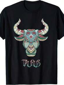 Camiseta con el Signo del Horóscopo Zodíaco Tauro - Marrón Mocha - Ver 1