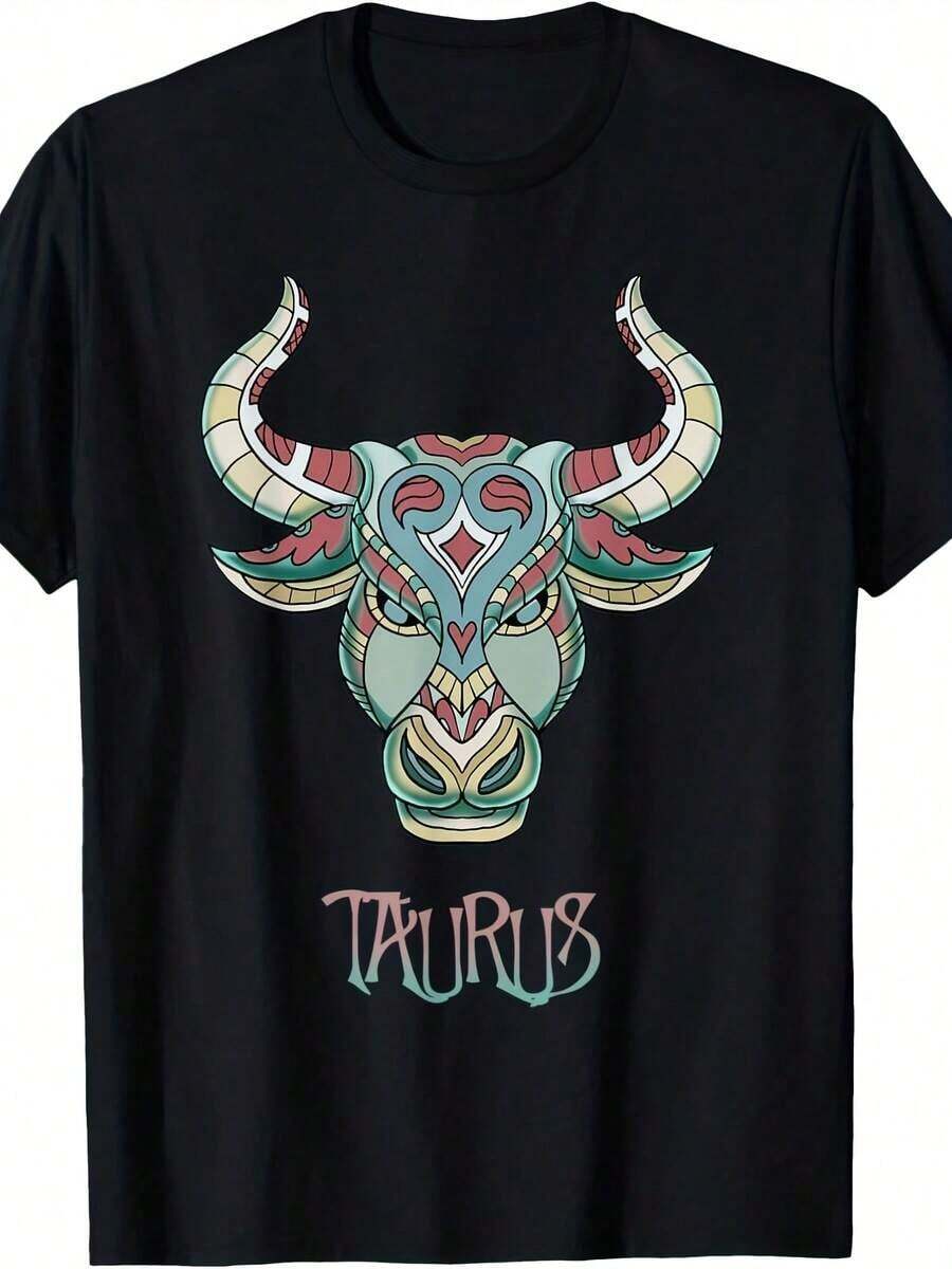 Camiseta con el Signo del Horóscopo Zodíaco Tauro - Marrón Mocha - Ver 1