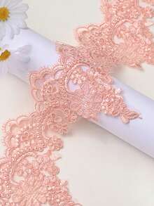 XDH1589 Carcass Embroidery Lace Trim DIY Material For Wedding Dress, Curtains, Tablecloth, Stage Decoration/Length: 91.44-914.4cm - Blue and White - View 25