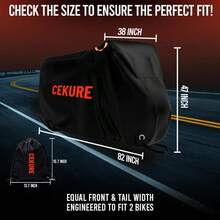 Bike Cover For 2 Bikes - 600D Bike Covers Outdoor Storage Waterproof & Heavy Duty, Bicycle Cover For 2 EBike, Mountain Bike, Road Bike, Hybrid Bike, Beach Cruiser Bike, Scooter And More - A - View 3
