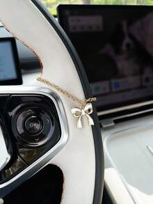 1pc Bow Tie Pendant Car Hanging Decor, Personalized Car Interior Accessory Chain Pendant - A - View 11
