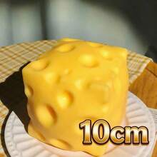 1pc Giant Realistic Cheese Squeeze Toy, Slow Rebound Decompression Soft Cheese Ball, Relaxation Toys, Relieving The Work Pressure Of Adults Creative Decompression Squeeze Ball, Soft And Sticky Texture, Is The Perfect Birthday, Holiday Gift. - 派對玩具 - 查看 6