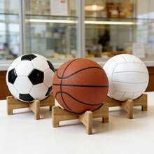 1pc Wooden Display Rack, World Cup Football Display Stand, Wooden Storage Rack, Suitable For Football, Basketball, Volleyball, Rugby And Various Ball Holders - 1 PC Ball Display Rack - View 9