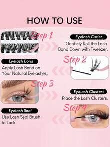 MEM 416 件单根睫毛睫毛册簇状延长假睫毛 DIY 家用簇状睫毛延长化妆睫毛簇、睫毛簇、单根睫毛、睫毛、假睫毛 - 黑色 - 查看 8