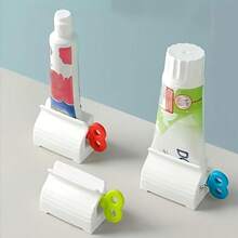 3Pcs Adjustable Manual Toothpaste Squeezer Set, No Electricity Needed, Reduces Waste, Multi-Purpose For Toothpaste, Creams & Ointments, Easy-To-Use Bathroom Organizer With Stylish Design & Durable Structure. Toothpaste Dispenser For Whitening Toothpaste, With Self-Closing Lid, Ideal Bathroom Accessory - A - View 2