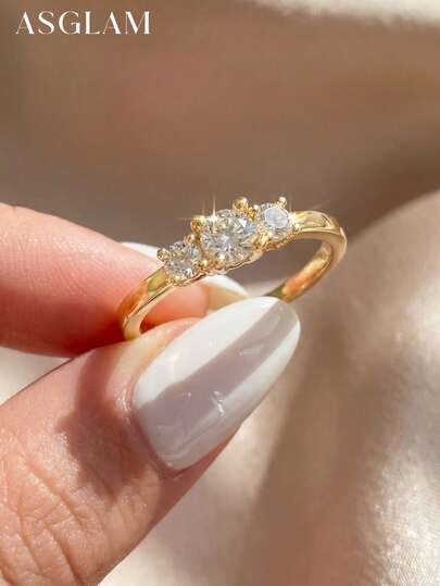 1ct Anillo de compromiso con diamante de moissanita incoloro, elegante joyería de boda, anillo de boda para mujer, joyería nupcial, anillo de promesa