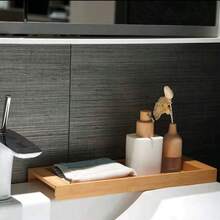 1pc Bamboo Bathroom Tray, Towel, Tissue, Cosmetic Storage Organizer, Multi-Functional For Bathroom, Bedroom - C-Wood Color - View 4