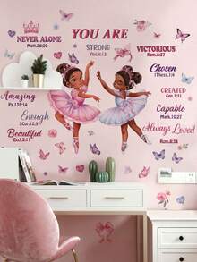 Watercolor Fairy Tale Moon Elf Ballet Girl Wall Sticker Self-Adhesive Removable Butterfly Star Moon Elf Sticker Girl Princess Style Sticker Girl Room Dance Classroom Wall Soft Decoration - Wall Stickers - View 5
