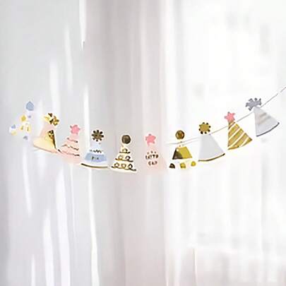 Quà tặng trang trí tiệc sinh nhật: Mũ sinh nhật, cờ, băng rôn, đạo cụ chụp ảnh, cờ tam giác, băng rôn ngang, vòng hoa giấy thời trang.