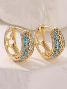 1 Đôi Khuyên Tai Nữ Thanh Lịch, Kiểu Bohemian, Đính Hạt Ngọc Lam Giả, Thích Hợp Làm Quà Tặng Ngày Valentine, Dự Tiệc Và Sinh Nhật - hoa tai - Xem 6
