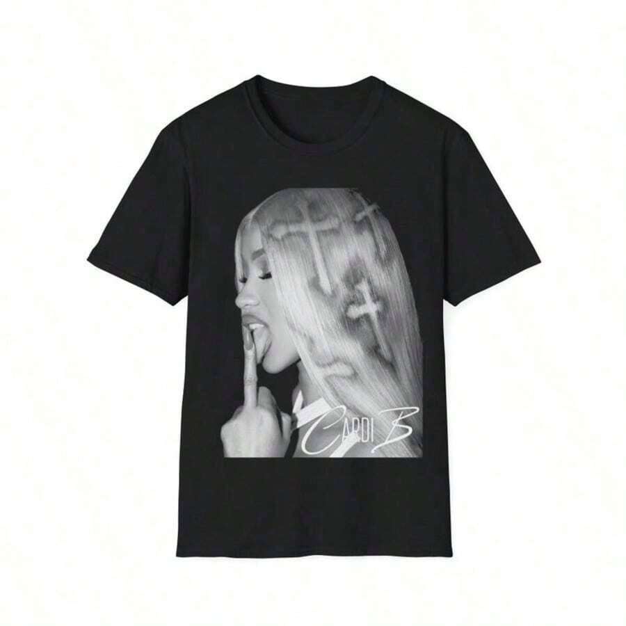 Ca Rdi B Signatures T-Shirt, Ca Rdi B Tour 2026 Shirt, Cardi  Vintage Shirt, Ca Rdi B Fan Gift, Cardi - 黑色3 - 查看 1