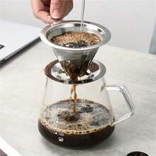 1pc Stainless Steel Coffee Filter - Durable Ultrafine Mesh Suitable For Rich Coffee, Easy To Use Without Paper Filter, Compact Design Fit For Home/Office/Travel/Outdoor, Suitable For Most Cups And Pots, Ideal For Coffee Lovers - Multicolor - View 1