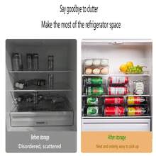 1pc Double-Deck Foldable Beverage Rack, Auto-Replenishing, Refrigerator Canned Drink Storage Box - View 7