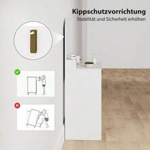 Schminktisch With Spiegel, Kompakter Schminktisch With 3 Schubladen, Weiß - White - View 5