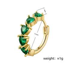 Circle Ear Buckle With Multi Heart Colorful Zirconia Inlay, Fashion Piercing Jewelry For Tragus Helix Earlobe Daily Wear - EK00005Blue - View 2