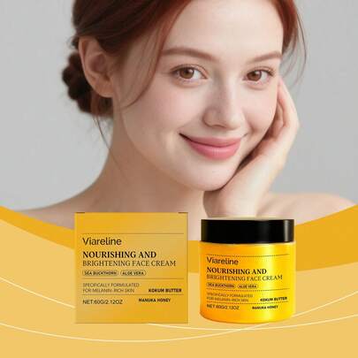 Crema facial nutritiva y iluminadora de la marca Kucang, que contiene espino amarillo y aloe vera, altamente hidratante, alivia la sequedad, reduce los poros, hidrata y ilumina la piel