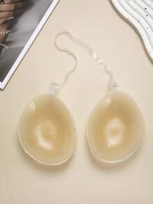 Women's Lifting Sticky Bra, Sticky Push-Up Invisible Strap Bra With Clear Neck Strap, Suitable For Backless Dresses, Tops, Skirts, Weddings - 杏色 - 查看 3