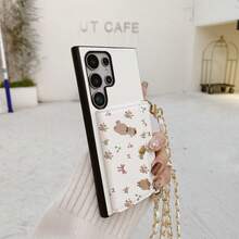 1 chiếc ví đựng thẻ/điện thoại đeo chéo in hình hoa và gấu thanh lịch, tương thích với Samsung Galaxy S26 S25 Edge S24 S23 S22 S21 S20 FE Note 20 Ultra A17 A16 A15 A07 A52 A53 A54 A25 5G, 10 9 Pro XL 8 7 6 9a 8a, Note 15 Pro 14 13 4G Poco C75, chất liệu da PU đa chức năng. - Gấu Nhỏ 70 - Xem 5