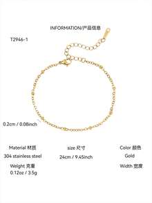 TONSI 1件/套 时尚简约Y2K优雅18K镀金不锈钢花朵手链，四叶草花朵串珠手链，轻盈奢华百搭防水首饰，适合女性日常、约会、派对、夏季度假佩戴 - 金色 - 查看 7
