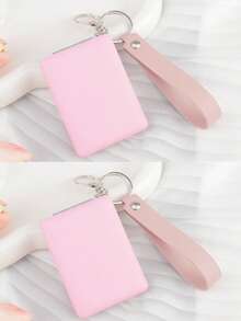1pc Square Travel Makeup Mirror, 1X And 3X Magnification, Portable Double-Sided Wallet Mirror, Keychain Pendant Magnifying Glass, Ideal DIY Craft Gift For Women - Multicolor - View 9