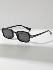 1 par de gafas de mujer con montura rectangular pequeña y estilo retro punk, versátiles y de moda para fotografía callejera - Multicolor - Ver 12