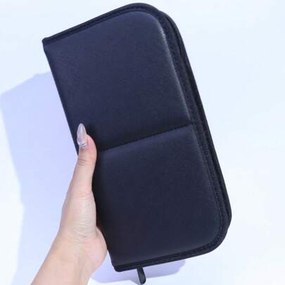 Bolsa organizadora de 23 ranuras para brochas de maquillaje, color negro, gran capacidad, amigable para viajar, organizador de maquillaje, herramientas de maquillaje, uso profesional de artistas de maquillaje, plegable (brochas de maquillaje no incluidas)