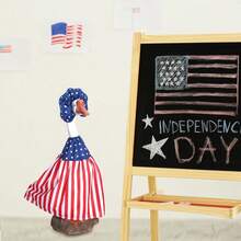 4th Of July 23" American Flag Costume, 250th Anniversary Celebration Outdoor Decor, Patriotic Goose Outfit, Summer Lawn/Garden Independence Day (July 4th) Celebration - A - View 3