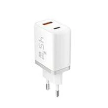 45W PD3.0 USB C GaN Fast Charger, Dual Port Type-C And USB A Fast Charging Adapter, Compatible With IPhone 17 16 15 14 13 12 11 Plus Pro Max, Android/Tablet/Laptop Series, Laptop Charger, Mobile Fast Charging - White - View 9