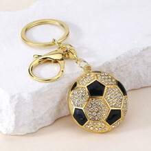 1 Stück Schulanfang Saison Schlüsselanhänger, kreativer Hip-Hop Stil Strass-Kugel Schlüsselanhänger, glänzender Sport Rucksack Anhänger, Fußball Schlüsselanhänger Anhänger, Schulanfang Saison Souvenir Geschenk - Gold - Übersicht 8
