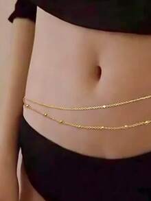 2 Dây đeo eo mùa hè gợi cảm và thời trang, dây đeo eo tua rua hai lớp với hạt tròn, thích hợp để đeo vào mùa hè, mùa thu, Halloween và các dịp khác. - Nhiều màu - Xem 2