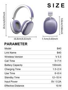 Adjustable Wireless Headphones, Over-Ear, Noise Cancelling, Foldable, Suitable For Gaming, Music, Study And Daily Use - View 11