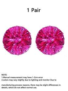 粉色和银色啦啦队彩球，轻质塑料手柄，蓬松流苏，适合女孩和成人，可用于啦啦队舞蹈表演、学校运动会、派对、足球、篮球比赛、节日装饰，为你喜爱的球队加油助威 - 彩色 - 查看 13