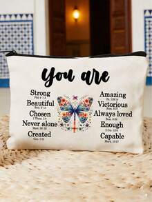 1 pezzo Grande borsa cosmetica cristiana ispirazionale, custodia cosmetica con cerniera, ottimo regalo per le donne, organizer per trucchi portatile con cerniera, borsa, regalo per ragazze, borsa pieghevole e compatta, adatta per cosmetici da viaggio personali, borsa da toilette da viaggio, regalo di compleanno, strumenti per il trucco da viaggio, regalo per la festa dell'insegnante, regalo per la coppia, regalo di compleanno, elementi essenziali da viaggio, necessità per il dormitorio, soddisfa le esigenze di viaggio quotidiane - Multicolore - Visualizzare 13