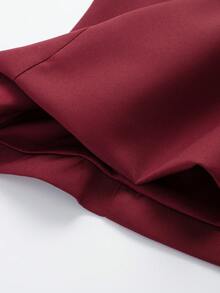 Bow Decor Solid Color Fashionable Top, Suitable For Summer - Burgundy - View 5