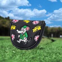 1pc DF3 Mouse Cheese Style Golf Club Head Cover, Golf Putter Cover, Golf Blade Putter Cover, Semi-Circular Putter Cover, Golf Club Head Cover - PU Material With High-End Embroidery, Fits Most Brands - Multicolor - View 4