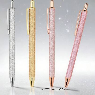 1 chiếc bút bi kim loại sáng bóng, bút viết trơn tru, văn phòng phẩm chất lượng cao dành cho học sinh, văn phòng và sử dụng hàng ngày.