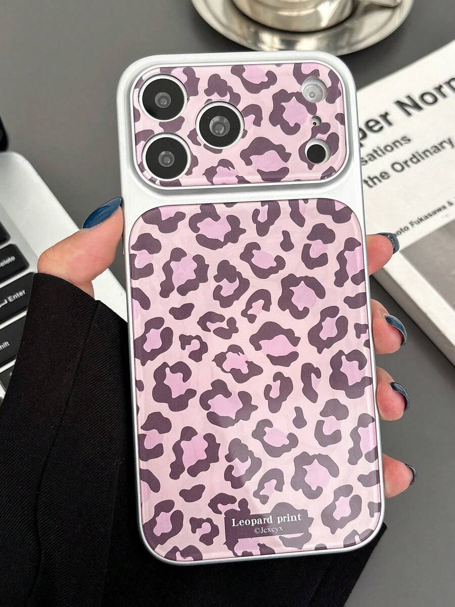 Funda de teléfono con protección de lente de cámara brillante con estampado de leopardo de moda compatible con iPhone 17 Pro Max, 17 Pro, 17, 16, 15, 14 Pro Max, cubierta trasera suave como regalo