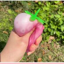 1个/3个/6个 变色草莓挤压玩具 - 逼真水果挤压减压工具，慢回弹压力释放球，适用于办公室、家庭和户外，缓解焦虑的放松礼物 - 多款式 - 查看 7