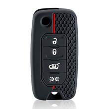 适用于 Cherokee Compass Renegade Grand Commander、Dodge Journey Challenger、Jcuv Charger 的高级柔软硅胶汽车钥匙套 - 黑色的 - 查看 8