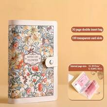 1pc Large Capacity Cash Savings Notebook, Vintage Floral Design, Wallet, Portable Money Saving Book - Single Piece - View 10