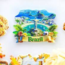 1 pièce Aimant de réfrigérateur en résine 3D, souvenir de voyage en Amérique du Sud - Brésil, Argentine, Bolivie, Pérou, Lima, Rio de Janeiro, Colombie, Bogota, Chili, Machu Picchu, Ushuaia, MOAI, Uruguay, Chutes d'Iguazu, autocollant magnétique de collection, décoration murale, œuvre d'art pour armoire de cuisine/chambre, petit cadeau créatif et significatif pour un voyage en Amérique du Sud - multicolore - Voir 4