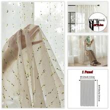 1/2 tấm rèm voan kẻ sọc phong cách Bohemian, chất liệu nhung jacquard màu xanh lá cây, kiểu may túi luồn thanh treo, mềm mại và nhẹ, chất liệu polyester, nhiều kích cỡ, phù hợp cho phòng ngủ, phòng tắm, phòng khách, nhà bếp, văn phòng, ký túc xá, tạo nên không gian trang trí nhà cửa tươi mới và dễ thương. - Nhiều màu - Xem 33